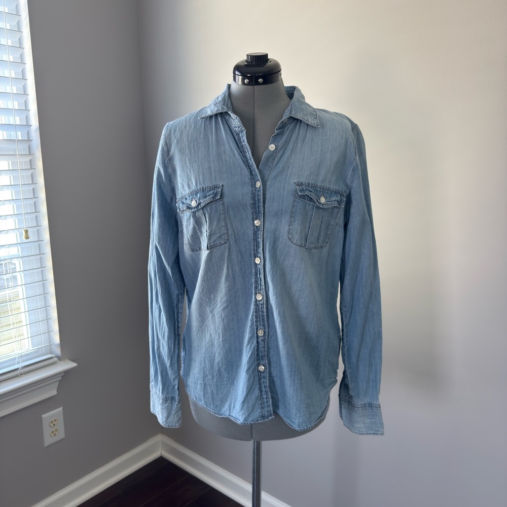 J. Crew Light Blue Chambray Skirt